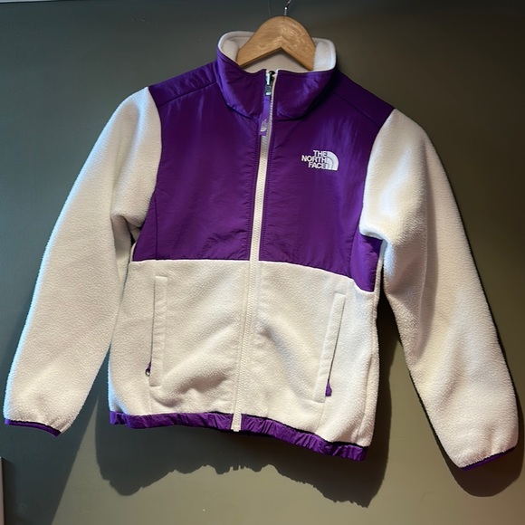The North Face Other - The North Face Girls White / Purple Zipper Fleece Jacket Sz Small